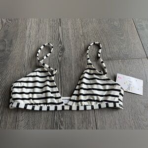 Bella B Stripe Bralette in Black/White Size Medium